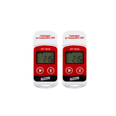 Imagem de Kit 2 Datalogger Digital Escala -30 A 70°C 32000 Dados Termômetro °C °F Usb Software Ht...