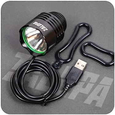 Imagem de ZALOPA substituível sem carga super brilhante IPX6 LED 850 lúmen cabeça de bicicleta luz frontal lanterna noturna equitação à prova d'água 3 modos lanterna de bicicleta T6 preto USB
