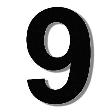 Imagem de COBATA Números de casa modernos - números de endereço residencial de aço inoxidável de 25,4 cm de altura/aparência flutuante/fácil de instalar/preto/número 9