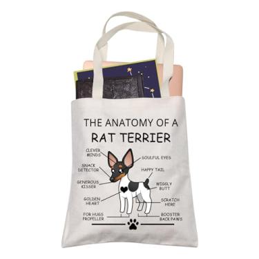 Imagem de LEVLO Presentes engraçados para amantes de ratos terrier The Anatomy of a Rat Terrier, sacolas de compras Rat Terrier Veterinária Mom Bolsas de viagem, Rat Terrier, Large