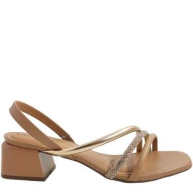 Imagem de Sandália Feminina Casual Salto Baixo com Strass Beira Rio 8423.217-Feminino