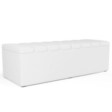 Imagem de Calçadeira Recamier Baú Casal Queen 160X50 Cm Facto Branco