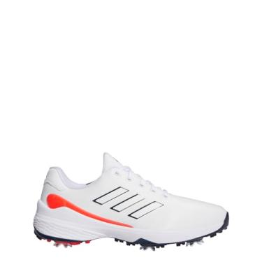 Imagem de adidas Tênis de golfe masculino ZG23, Calçado branco/azul marinho universitário/vermelho brilhante, 39