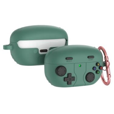 Imagem de Capa de fone de ouvido para Sony WF-1000XM5, capa protetora de silicone macio criativo com desenho fofo para Sony com chaveiro, verde