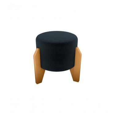 Imagem de Puff Decorativo Descanso Luxo Orginal Premium Veludo Preto Matrix