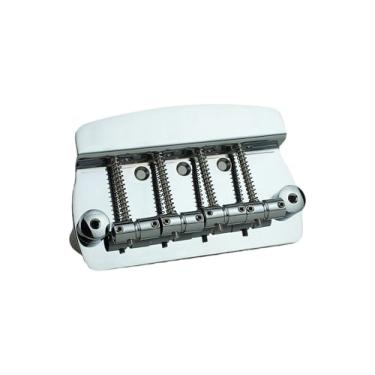Imagem de Guyker Ponte para baixo, selas de ponte fixa de 4 cordas, espaço de corda de 19 mm, peça de substituição para Jazz Bass JB ou Precision Instruments PB (MMB4, Chrome)
