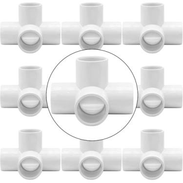 Imagem de YSIL 10 peças de acessórios de PVC conector de grau de móveis de cotovelo 4 vias 3/4 polegada para estrutura e moldura DIY, serve para tubos de PVC de 3/10.2 cm Sch 40