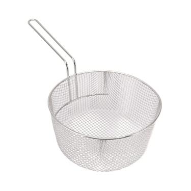 Imagem de 1 Cesta de Fritura, Aço Inoxidável, 23 Cm, 315 a 357g, 2 Tamanhos, Utensílios de Cozinha, Adequado para Cozinha, Batatas Fritas, Asas de Frango, Prata, Resistente Ao Calor (Aço