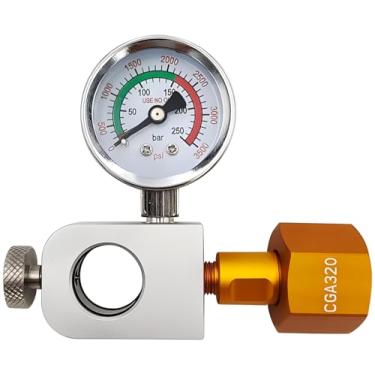 Imagem de Adaptador de recarga de refrigerante Co2 com medidor de pressão grande para cilindro de CO2 rosa, estação de enchimento de carbonatador de troca de CO2 de refrigerante compatível com tanque de co2 de