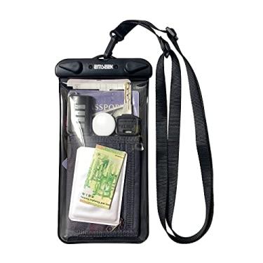 Imagem de EMSEEK Bolsa impermeável para cartão de embarque, porta-passaporte, organizador de viagem, bolsa impermeável, capa seca para telefone, carro, chaveiro, walkie-talkie, cartão de vacina de crédito