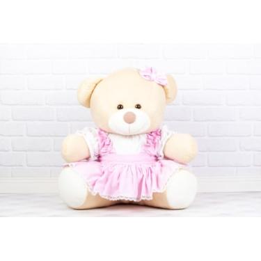 Imagem de URSO DE PELUCIA GIGANTE 48 CM - DECORAÇÃO (CAMPONESA ROSA)