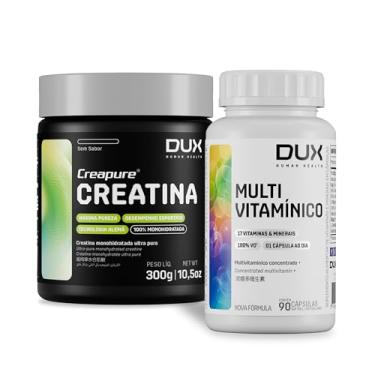 Imagem de Kit Creatina Monohidratada 100% Creapure 300g + Multivitamínico 90 Caps - Suplementação Treino Academia, Ganho Muscular Hipertrofia, Força Energia Resistência, Suplementos Naturais - DUX HUMAN HEALTH