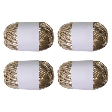 Imagem de Vaveren 4x Fios metálicos para camisetas Fios de poliéster Fios de poliéster Fios para decoração de casa Fios para tricô Conjunto de fios para bolsas de, Rosa Dourado