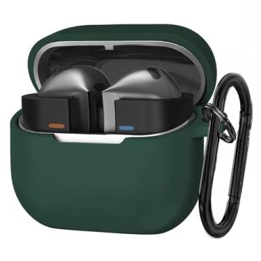 Imagem de MORWLAT Capa compatível com Samsung Galaxy Buds 3/Galaxy Buds 3 Pro (2024), capa de silicone macio premium sem fio com mosquetão protetora Buds 3 Pro para mulheres e homens (verde meia-noite)