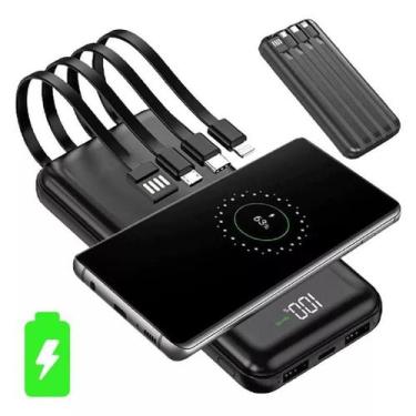 Imagem de Carregador Portátil Por Indução 10,000 Mah Powerbank 4 Cabos - power B