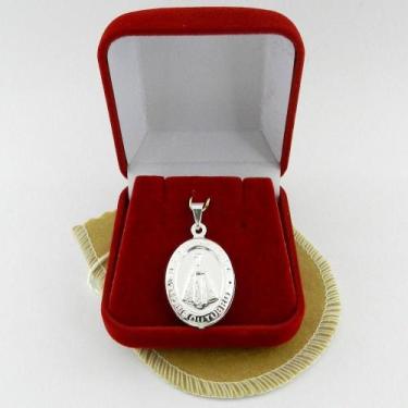 Imagem de Pingente Nossa Senhora Aparecida 28mm Folheada Prata Pi172 - WNBIJOUTE