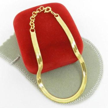 Imagem de Pulseira Feminina 16/19cm 4mm Largura Folheada Ouro 18k PL227 - WNBIJO