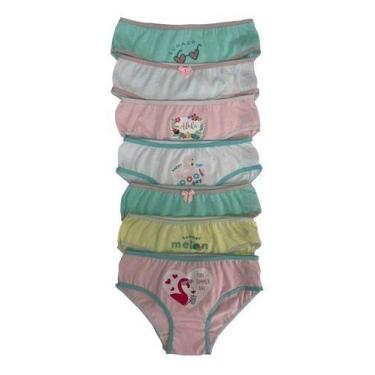 Imagem de Kit Calcinha menina mocinha 7 Peças Qualidade E Conforto 100% Algodão 