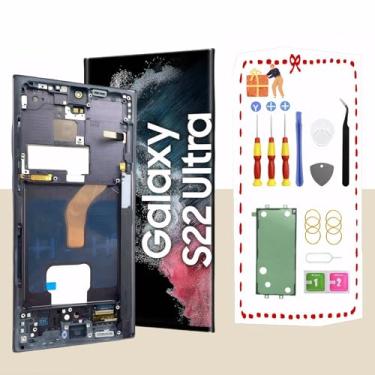 Imagem de LNONLS Tela OLED para Samsung Galaxy S22 Ultra 5G LCD de substituição para Samsung S22 Ultra Touch Digitalizador com Frame Toolkits S908U S908A Versão EUA