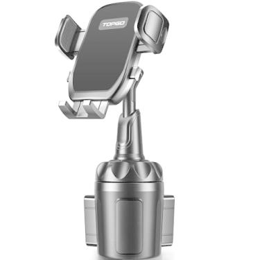 Imagem de TOPGO Suporte de telefone de carro, suporte de telefone de copo para carro [seguro e estável] suporte de telefone celular suporte automotivo para iPhone 16 e mais smartphone - preto