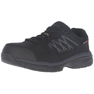Imagem de Skechers Tênis de trabalho resistente ao deslizamento Conroe Searcy masculino para trabalho, Preto, 7