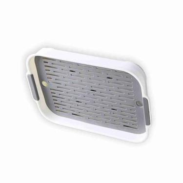 Imagem de Enrole o Escorredor de Pratos sobre a Pia, Escorredor de Pratos Dobrável para Pia de Cozinha Pequena, Bandeja de Drenagem de Alimentos, Enrole o Escorredor de Pratos para Cozinha