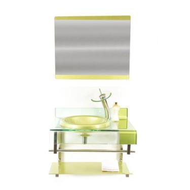 Imagem de Gabinete Vidro Banheiro Estilo Choppin Inox Cores - Cubas e Gabinetes,