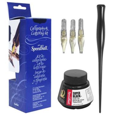 Imagem de Conjunto Speedball de Penas e Tinta para Caligrafia
