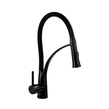 Imagem de Torneira Gourmet Silicone Cozinha Monocomando - Preto Fosco - MQC