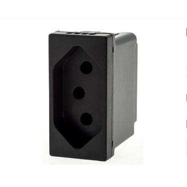 Imagem de Tomada 2p t 20a 250v b.parafuso 1m preta 615060pt pial plus+ - LEGRAND