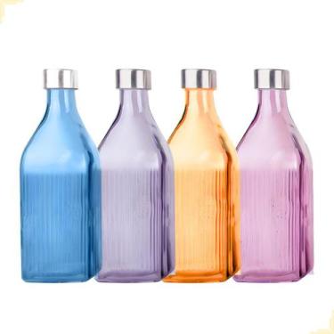 Imagem de Garrafa Scotch 1 Litro Vidro Filete Colorida Água Suco - TUUT, Cinza