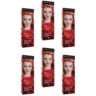 Imagem de Beauty Color Tintura 76.44 RUIVO ABSOLUTO TESTE 45gr (06 Unidades) Cor