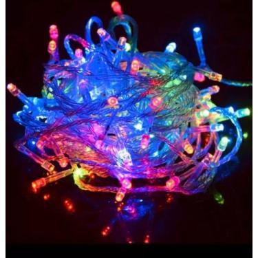 Imagem de Pisca cordão  100Led colorido fio transp 10m 110V - Global 