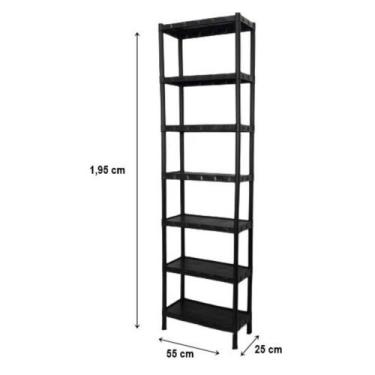 Imagem de Estante organizadora Plastica Com pezinhos 7 Prateleiras 1,95x55x25cm,