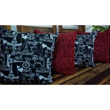 Imagem de  Kit 4 Capas de Almofadas Decorativas Jacquard/Chenille Paris 2 - THAI