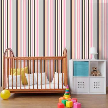 Imagem de Papel de Parede Listras Girl Color - QCola, 0,60 x 3,00 metros