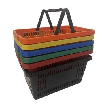 Imagem de Kit 3 Cesta De Mercado Cestinhas Supermercado Compras Loja - Casa Meta