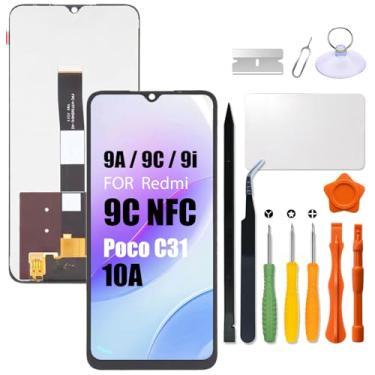 Imagem de Substituição para Xiaomi Redmi 9A | 9C | 9i | 10A | Tela LCD Poco C31 para Redmi 9AT | 9c NFC M2006C3LG M2006C3MG M2006C3LVG LCD Touch Screen Display Panel Digitalizador Assembly com kit de reparo