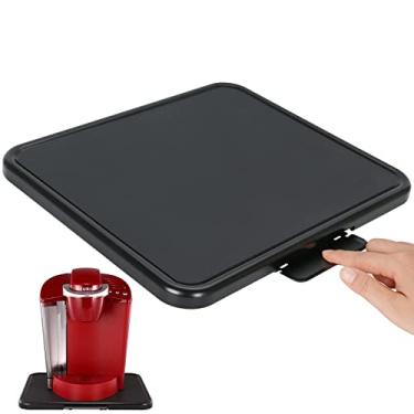 Imagem de Bandeja deslizante para cozinha, controle deslizante para máquina de café, bandeja grande para rolar embaixo do armário, bancada, controle deslizante, para suporte, misturador, fritadeira, torradeira com rodas (33,8 cm L × 31,7 cm)