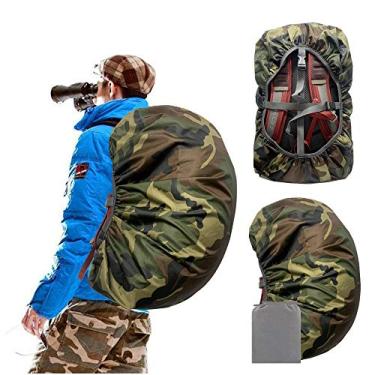 Imagem de Mochila impermeável Joy Walker para chuva (15-90 l), alças de fivela cruzada antiderrapantes atualizadas, camadas triplas reforçadas para trilhas, acampamento e viagens (camuflagem, pequena (para mochila de 15-25L)
