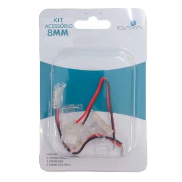 Imagem de Kit 6 Conectores + Emendas L Para Fita LED 2835 8MM Gaya