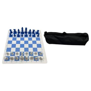 Imagem de kowaku Conjunto de roll up, jogo de tabuleiro internacional, leve, conjunto de de viagem, conjunto de de torneio para adultos e crianças, Bolsa de Mão com Zíper