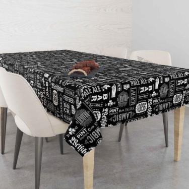 Imagem de Toalha De Mesa Retangular Impermeavel Termica Estampa Boteco Cerveja -