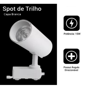 Imagem de Luminária branca Trilho Spot Led 15W 3500K Branco Quente - AAAtop, Biv