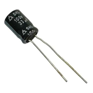 Imagem de Kit 10 pçs - capacitor eletrolitico 33x100v - 33uf x 100v  - YOUNG