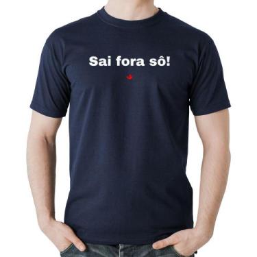Imagem de Camiseta Algodão Sai fora sô! - Foca na Moda, Marinho, GG