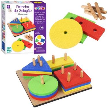 Imagem de Brinquedo Pedagógico Madeira Prancha De Seleção Encaixe Nig - Nig Brin