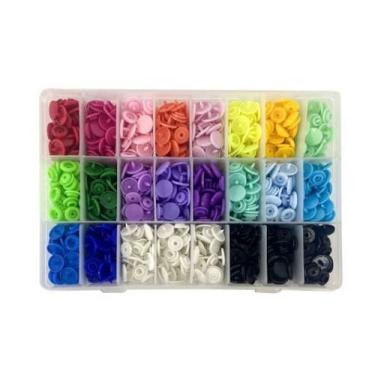 Imagem de Kit 360 botões de plástico tic tac pressão importados 12mm - Armarinho