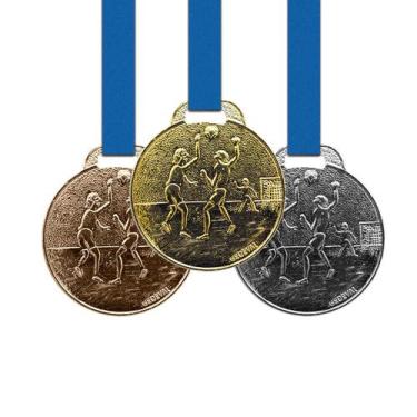 Imagem de 30 Medalhas Handebol Metal 35mm Ouro Prata Bronze - Gedeval