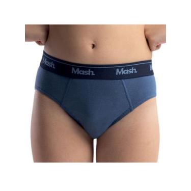 Imagem de Cueca Slip Infantil Mash 193.01 Algodão T.P/GG, M, Az20, Azul jeans
